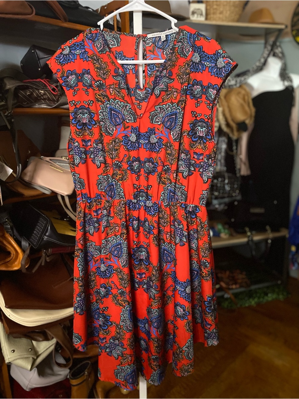 Collective Concepts Red Floral Fit-and-Flare Dress